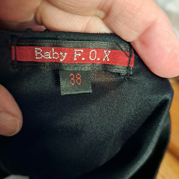 Baby FOX Camisole Tank Top Women's Size 38 M Black Tulle Ruffle Sequin Straps - Picture 3 of 8